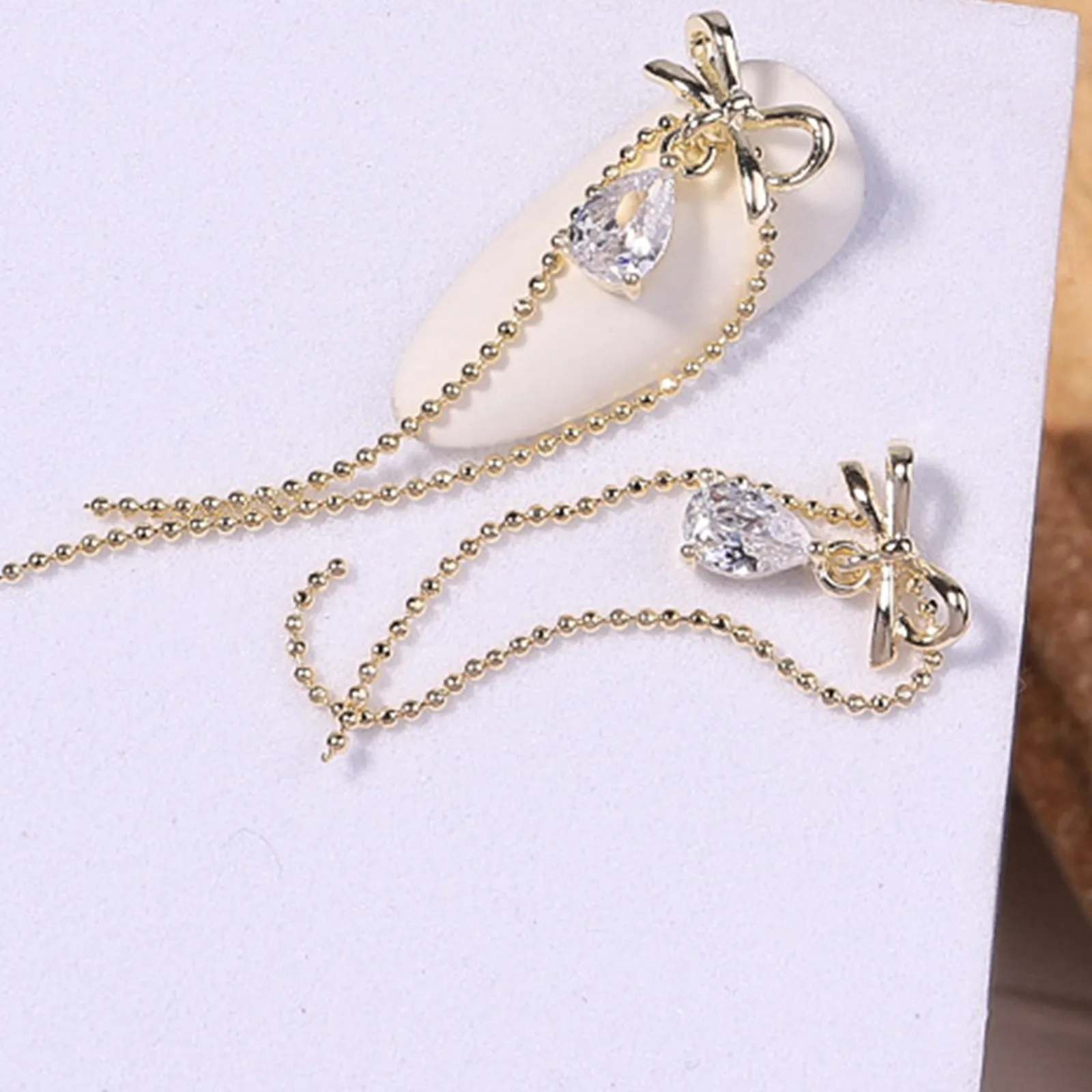 

Shiny Nail Zircon 3D Nail Art Jewelry Alloy Pendant Chain Jewelry Butterfly Nail Jewelry Manicure Design Accessories