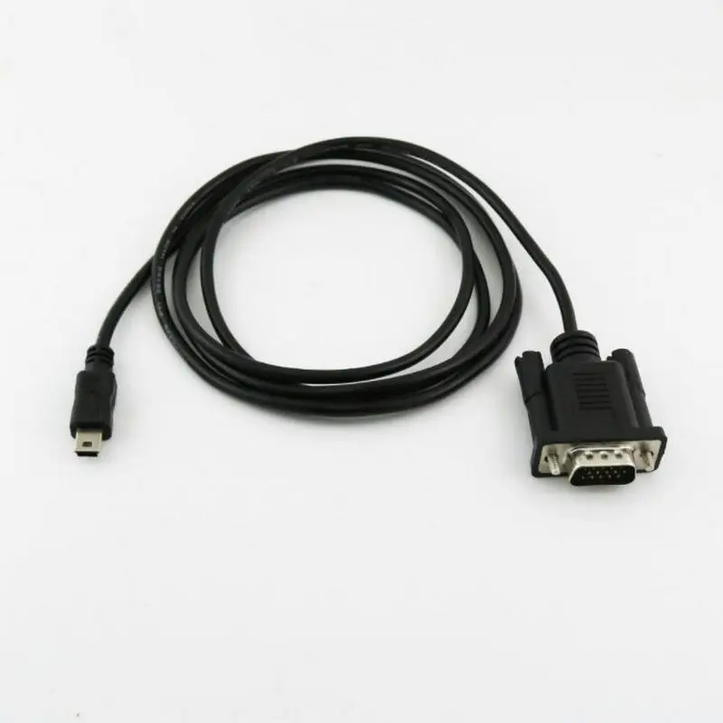 

USB Mini 5pin Male to VGA 15pin Male Plug Connector Cable Cord For Mobile DVD EVD Black 1.5M