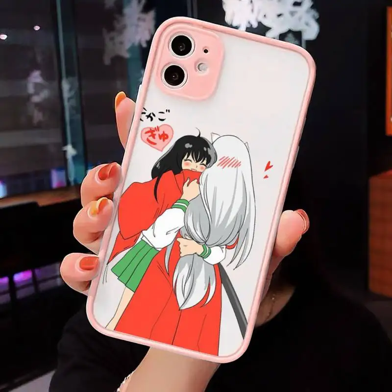 

Anime Inuyasha Higurash Japan Phone Cases Matte transparent For Pink iPhone 12 Mini 11 Pro XR XS Max 7 8 Plus X Back Cover