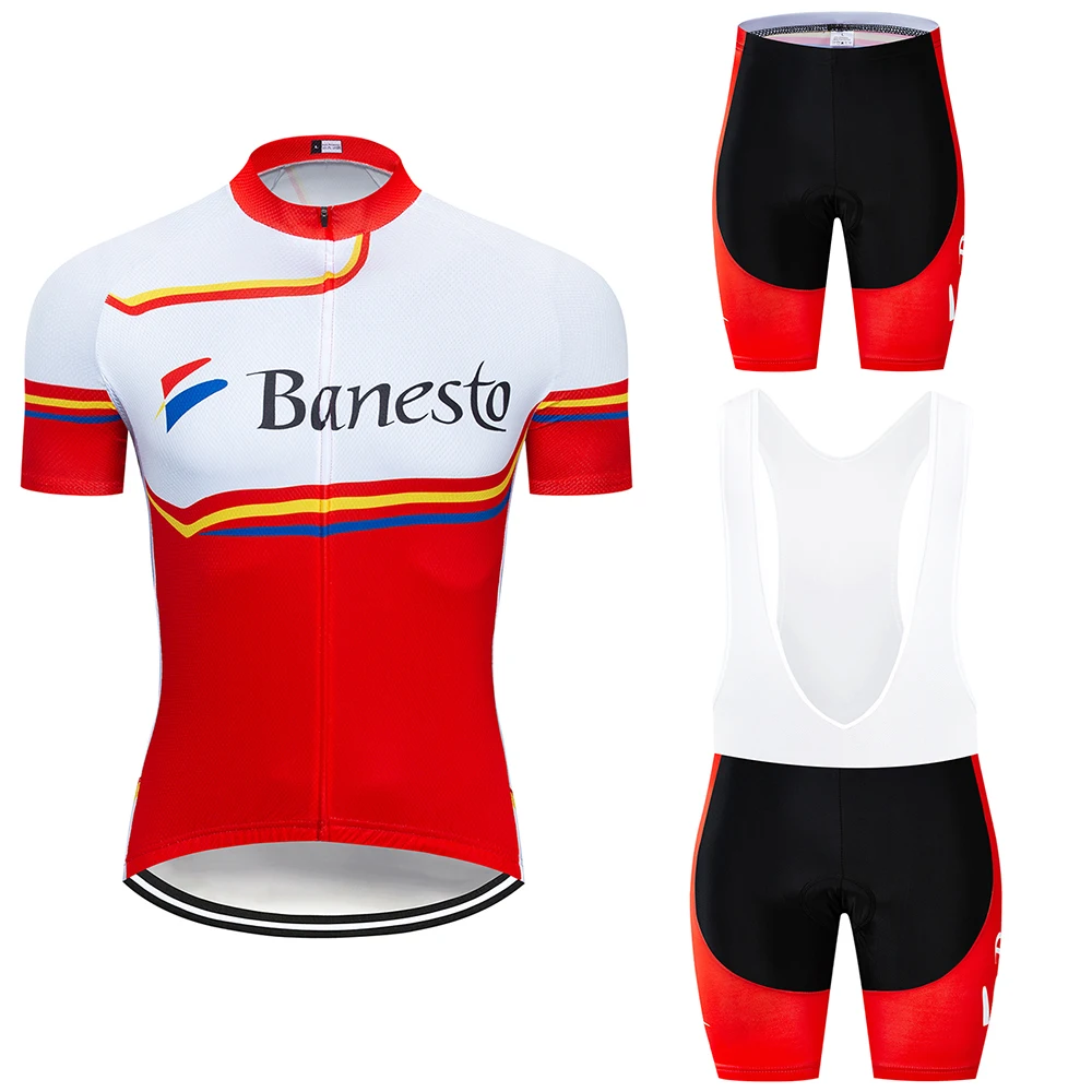 

2020 Banesto cycling jersey 9D pad shorts bike wear set ropa ciclismo quick dry men pro CYCLING Maillot Culotte