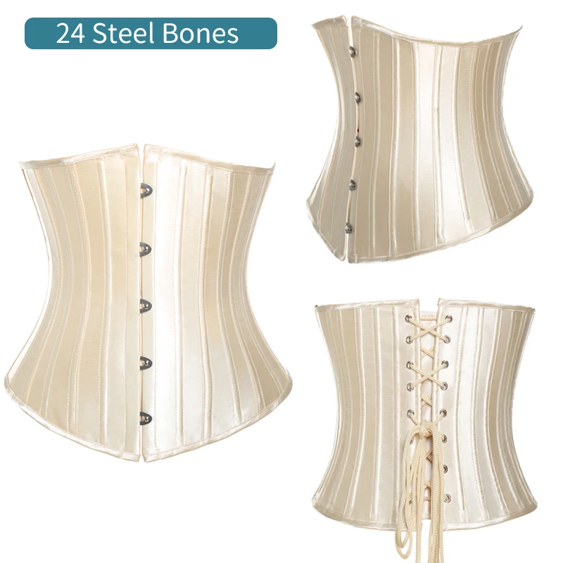 24 Steel Bones 2 Miss Moly Готический корсет под грудь, сексуальный корсет и Талия, бюстье, топ для тренировок, Корректирующее белье, пояс размера плюс, нижнее белье, корсетные S-6XL - Цвет: 24 Steel Bones 2