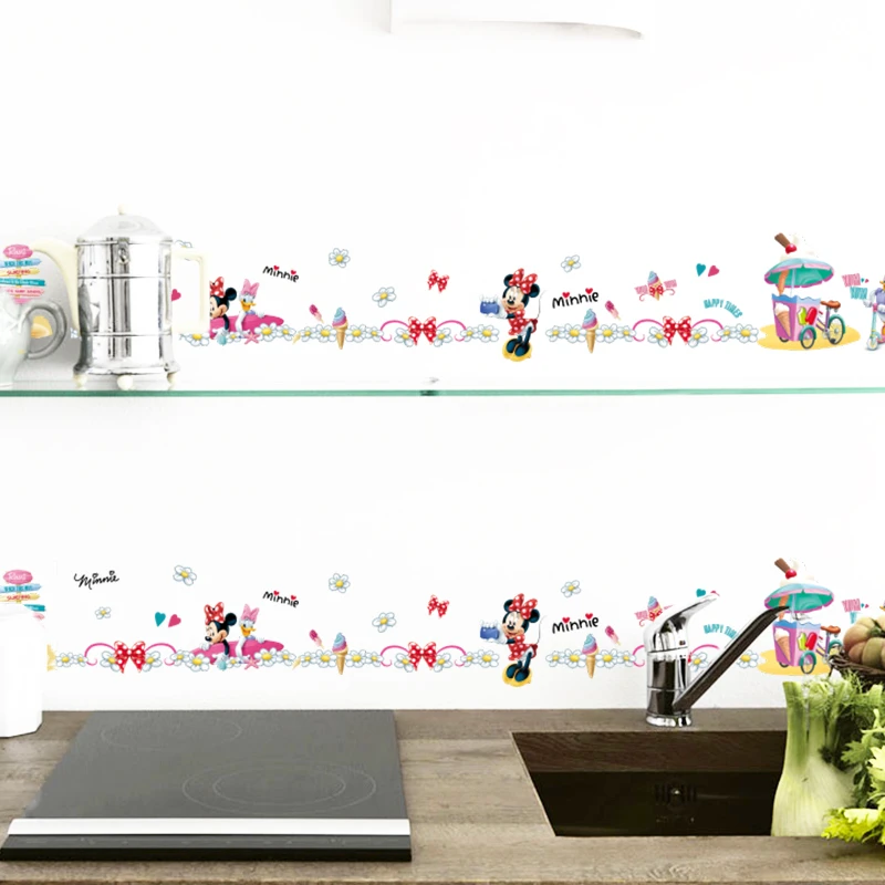 Милые наклейки на стену с изображением Микки и Минни для девочек домашний декор
