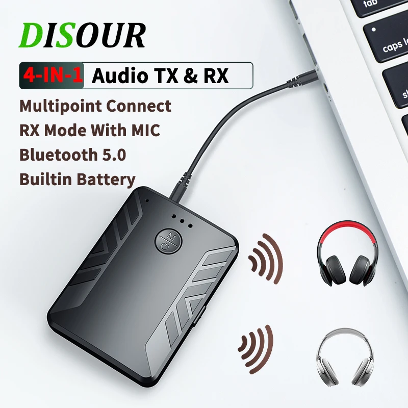 4 в 1 многоточечный Bluetooth 5 0 аудио передатчик приемник для ТВ ПК Подключение 2