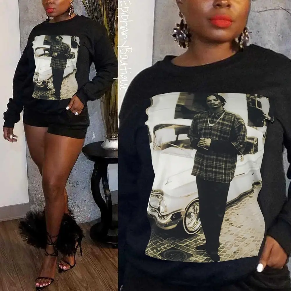 

high street sexy fashion chic women sweatshirt top 2020 new arrival print long sleeve tunic casual street lounge wear