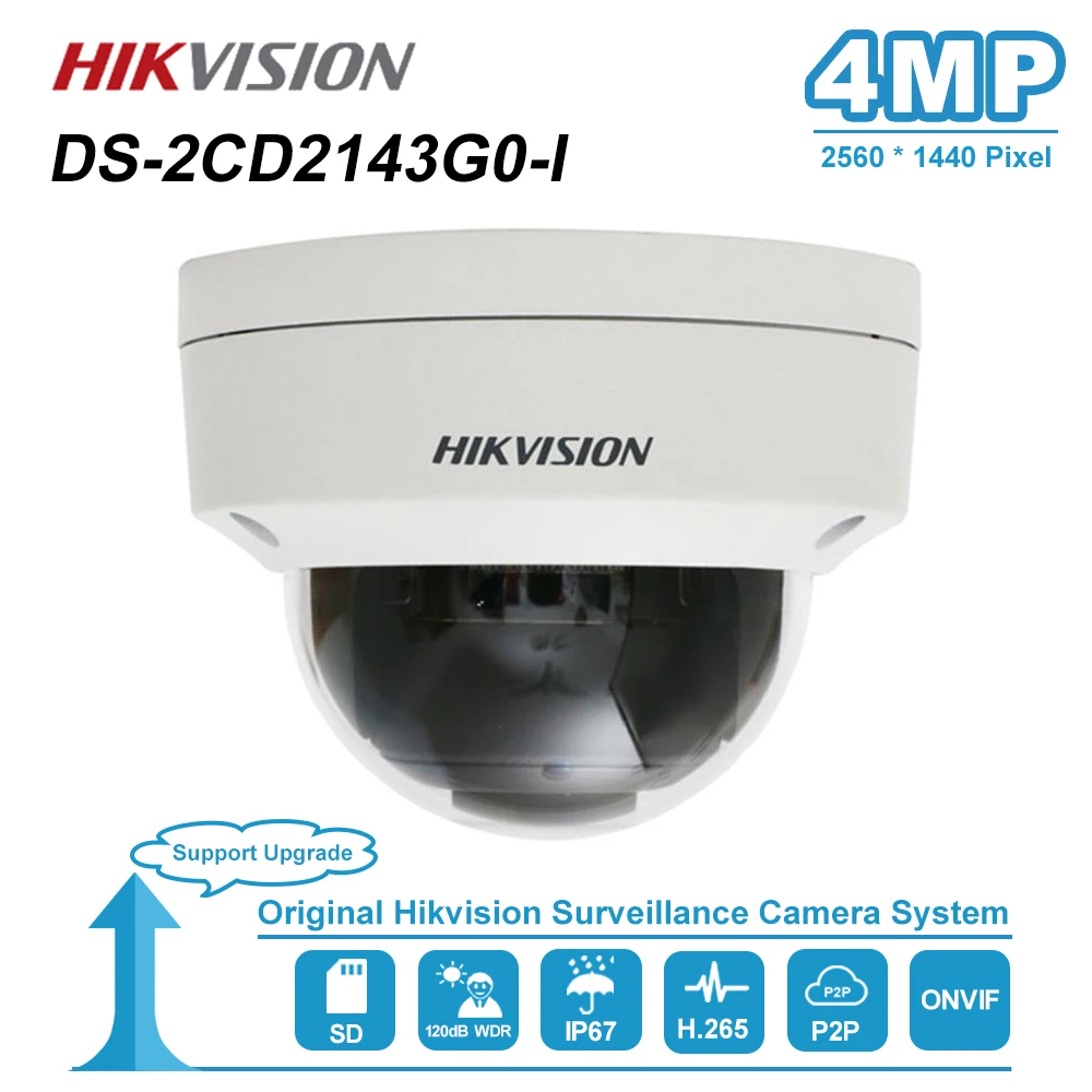 Hikvision DS-2CD2143G0-I 4 МП фиксированный объектив купольная сетевая ip-камера с защитой от