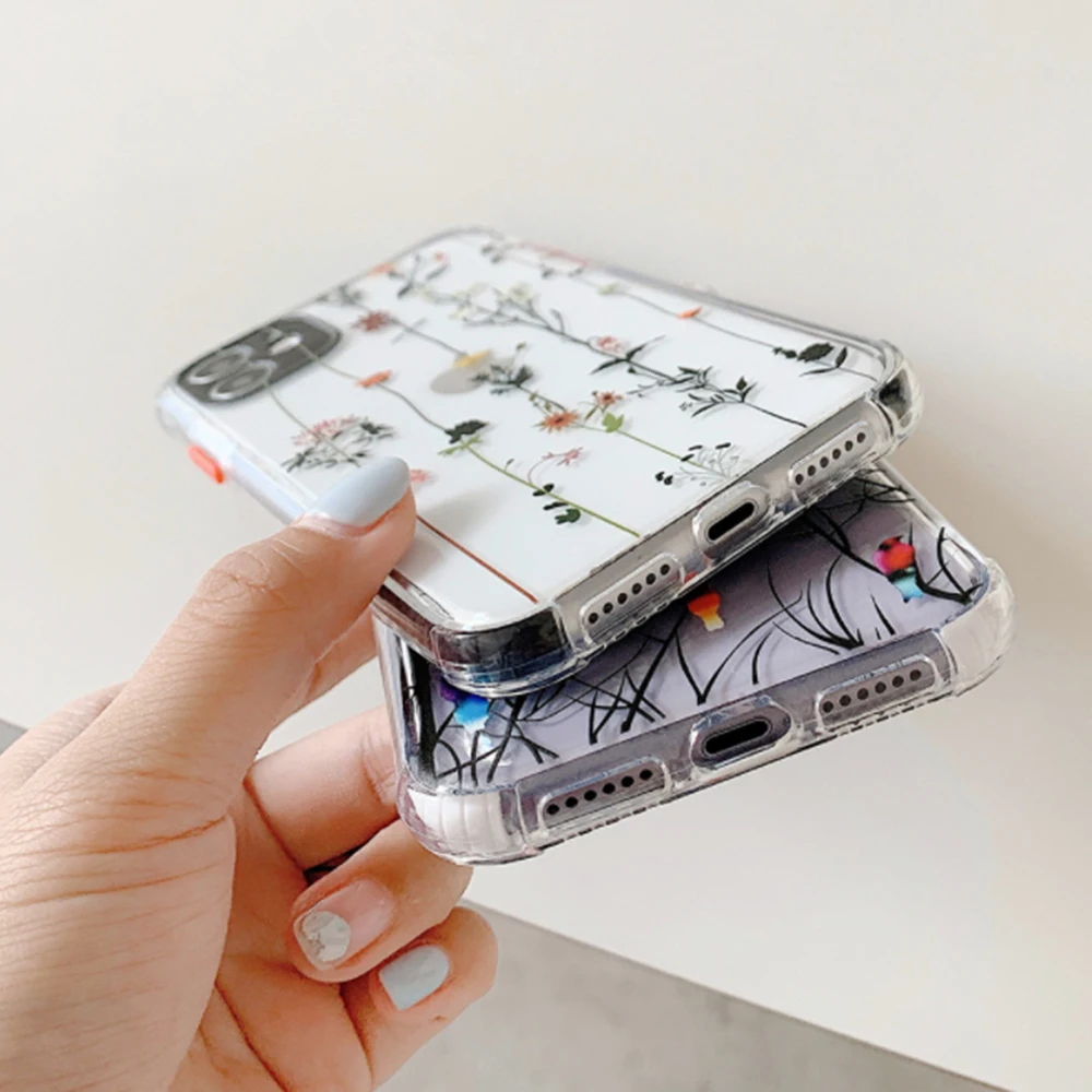 

Animal Bird Flowers Leaves Clear Silicon Phone Case For iPhone 11 Pro Max X XS Max XR SE 2020 7 8 Plus Soft Back Cover Coque