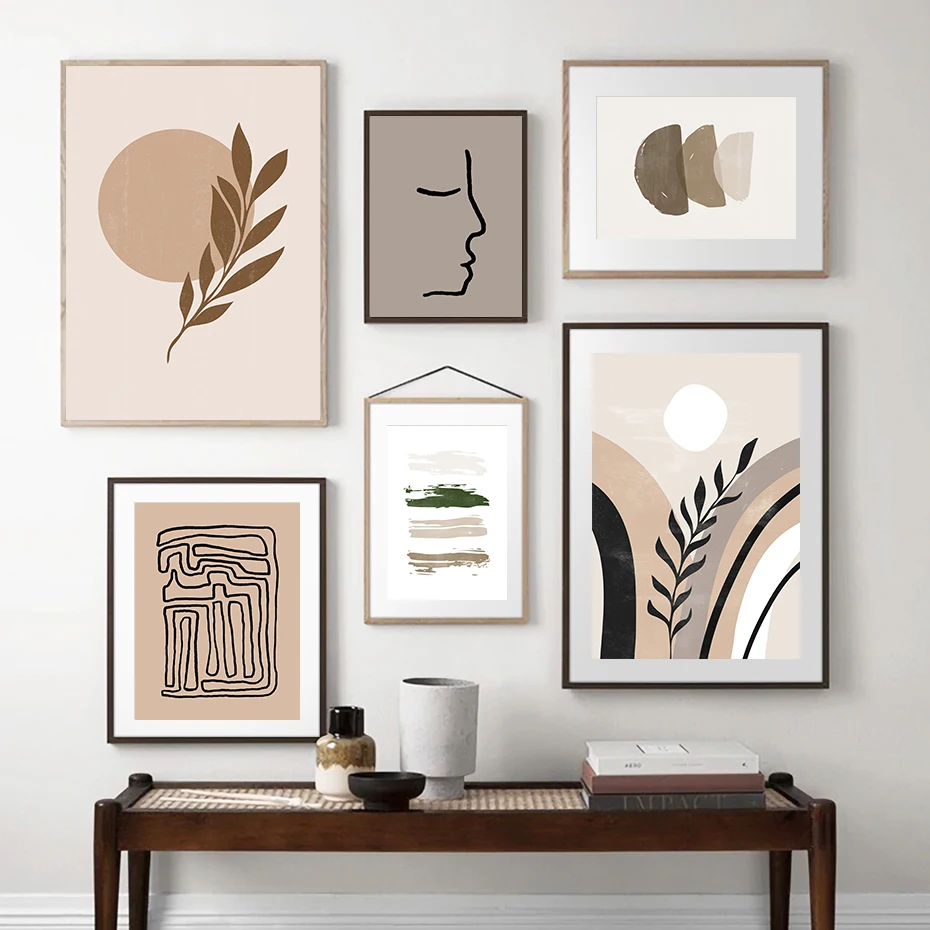 Геометрические фигурки в стиле бохо минималистичное художественное оформление