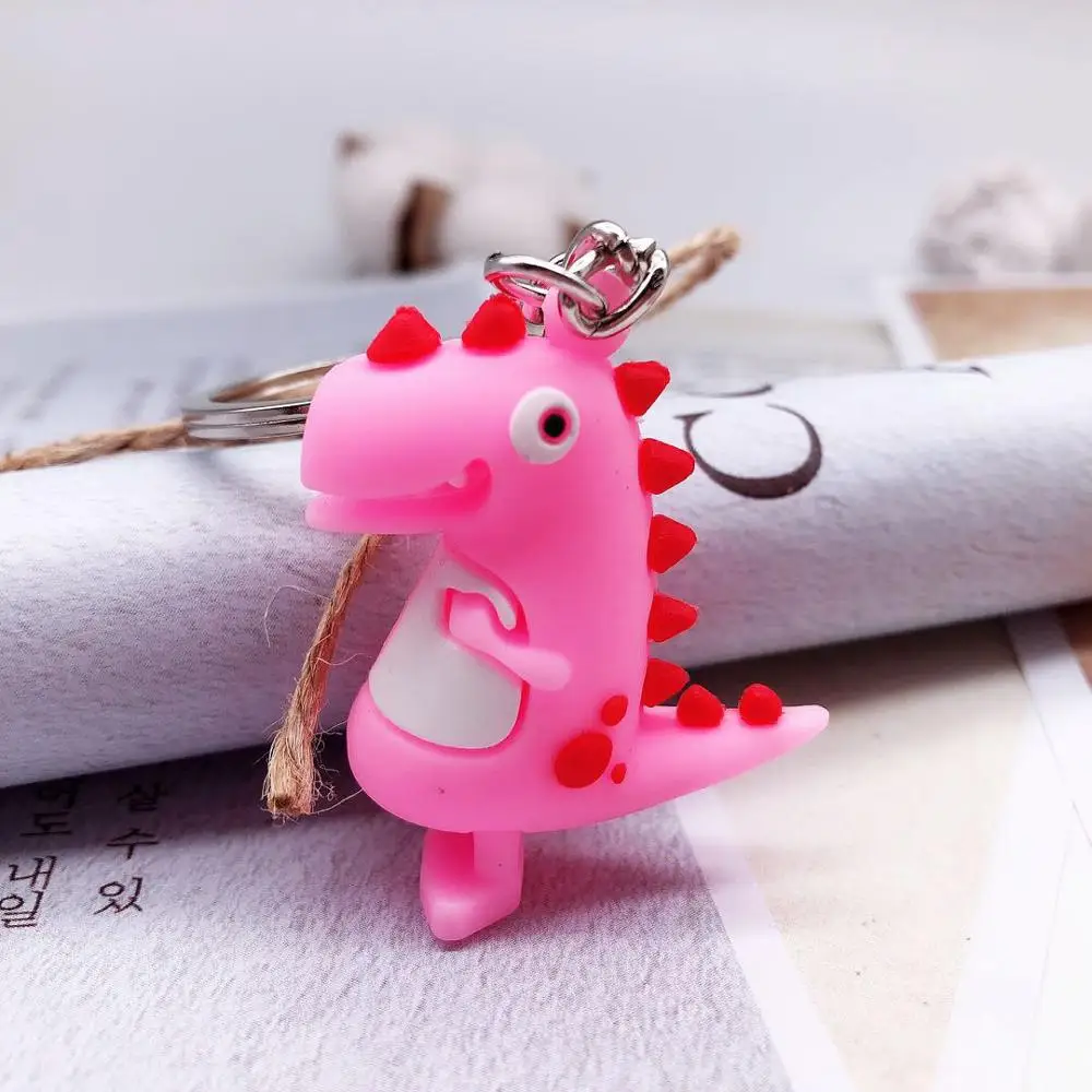 2020 Мода мультфильм ПВХ маленький динозавр брелок милые животные брелки для
