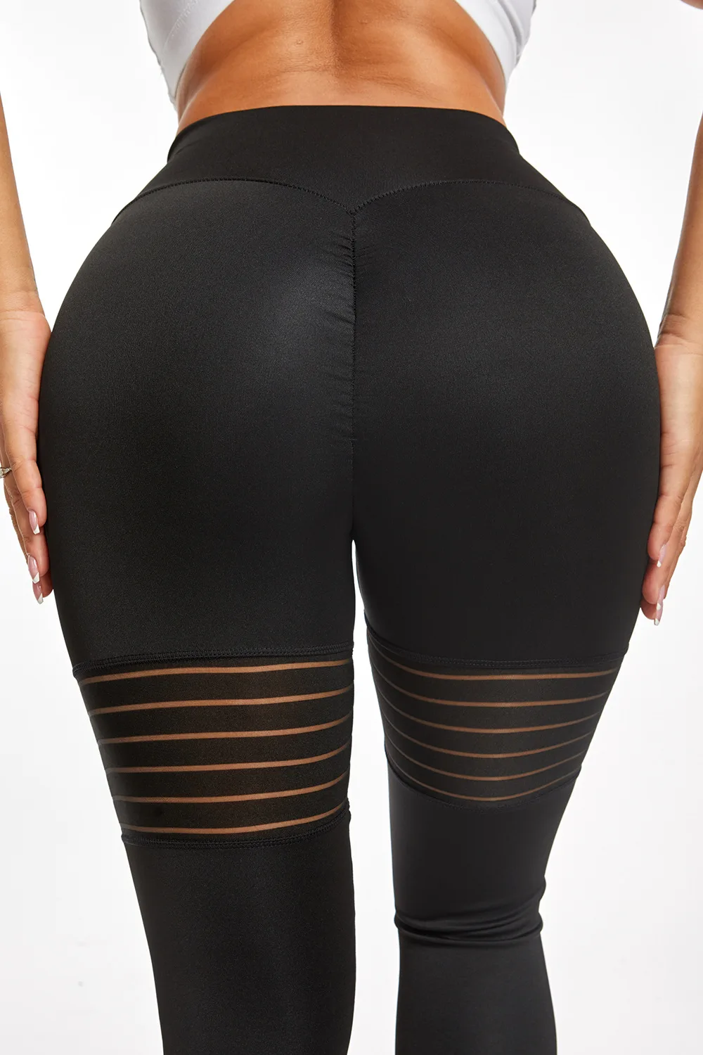 

Women Leggings High wasit Fitness leggings Workout Push Up Mesh Patchwork Leggings