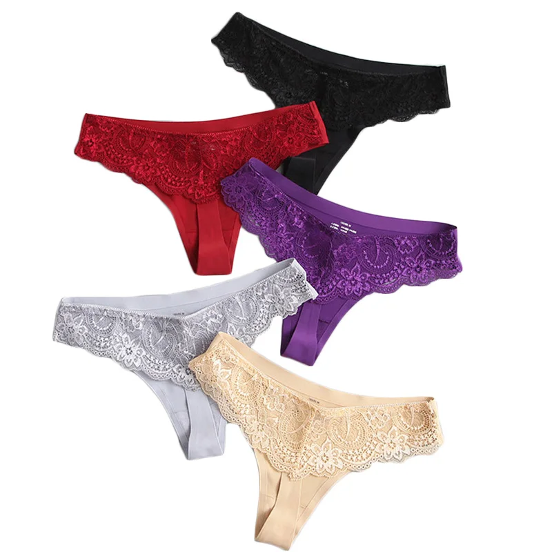 Женские кружевные стринги бесшовные трусики пикантное женское нижнее белье