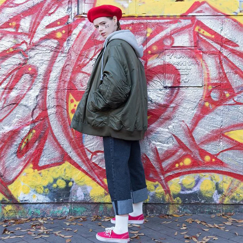 Куртка бомбер мужская с капюшоном уличная одежда в стиле хип хоп армейский