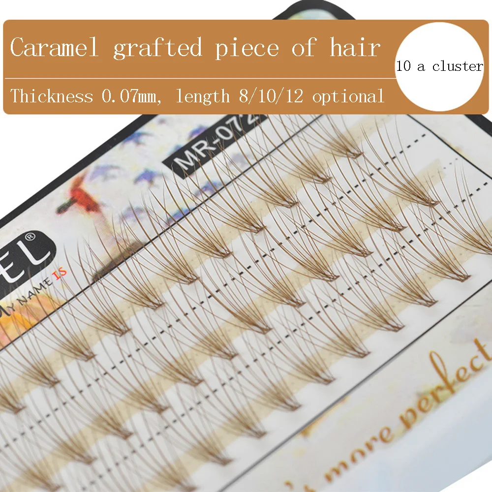 Self Grafted Eyelashes Caramel Bloom 10 Ermine Open Crimson Color False Super Soft Natural | Красота и здоровье