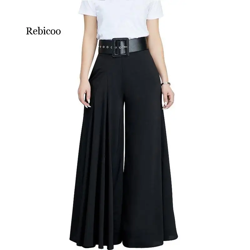 

Women Casual Loose Pleated Wide Leg Pants Palazzo Pants Autumn Hight Waist Elegant Pantalon Office Ladies Trousers with Pockets