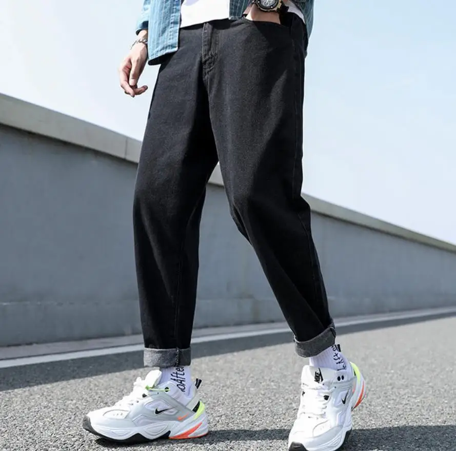 

Loose Men Jeans Male Trousers Simple Design High Quality Cozy All-match Students Daily Couples Casual Straight Denim Pants -40