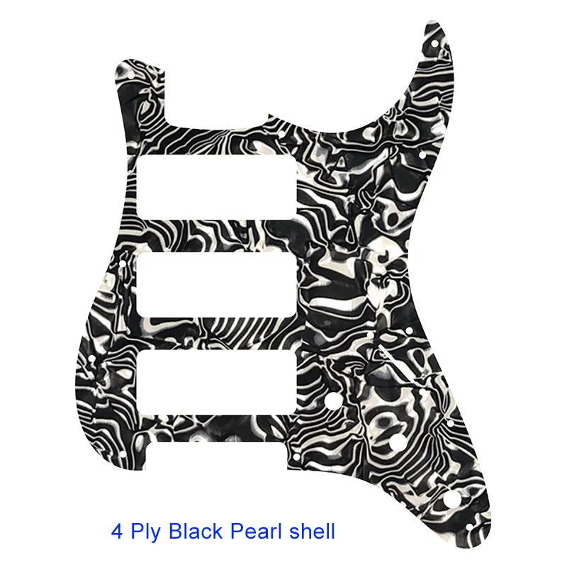 Black pearl shell Pleroo отличное качество гитарные части 3 P-90 гитара Stratocaster PICKGUARD для нас 11 винтовых отверстий Strat 3 P90S Humbucker - Цвет: Black pearl shell