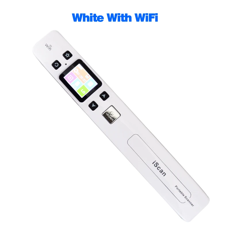 White with WiFi Мини Iscan сканер документов и изображений A4 Размер JPG/PDF Formate Wifi 1050 dpi высокая скорость с ЖК-дисплеем встроенный аккумулятор - Цвет: White with WiFi