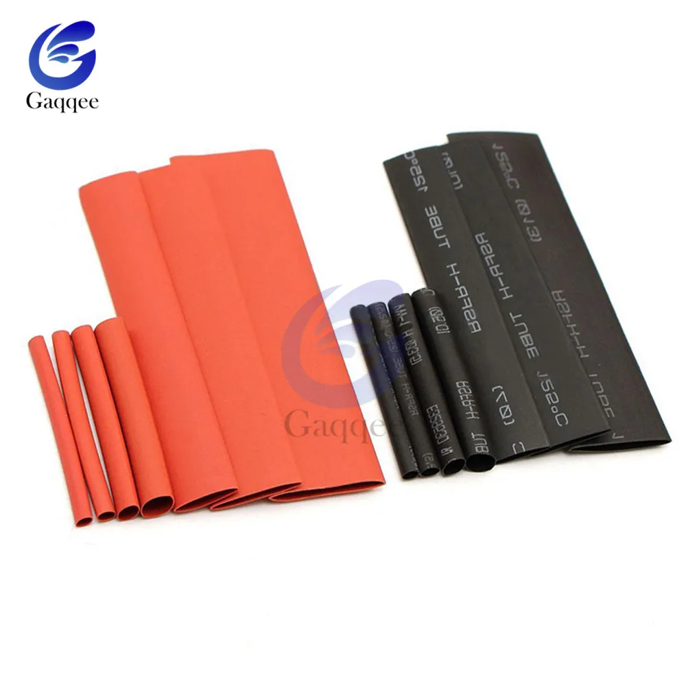 Термоусадочные трубки из полиолефина 2:1 красные черные 127 шт. в ассортименте