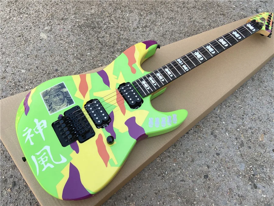 

Высокое качество разных цветов с рисунками, электрогитара с эбеновым грифом черные аксессуары двойного встряхивания Бесплатная доставка