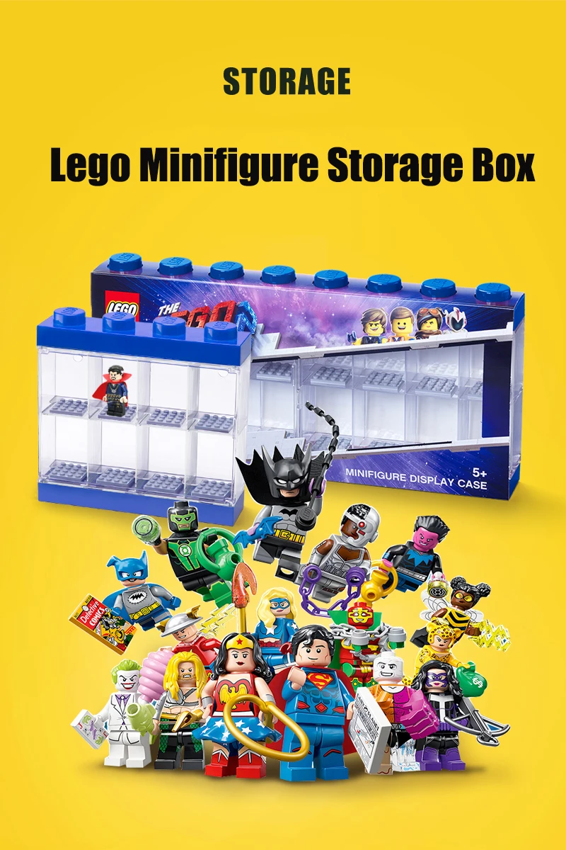 

Lego Minifigures Display Case Dust Box Dustproof ShowCase Base Building Blocks Acrylic Plastic Brick Toy LEGO Movie