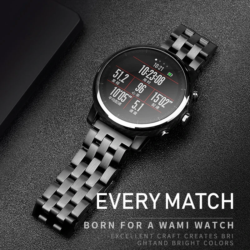 

Ремешок для часов Samsung Galaxy Watch 3, 41, 45 мм, из нержавеющей стали, для Amazfit Pace, Stratos, Amazfit Bip, Huawei GT2, 20 мм, 22 мм