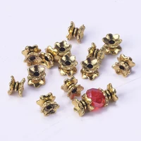 50pcs antique gold 7x4mm metal loose spacer beads lot for jewelry making diy crafts