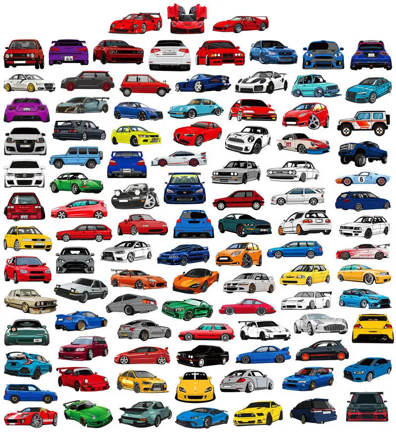100 шт. Стильные Классические наклейки для спортивного автомобиля сделай сам