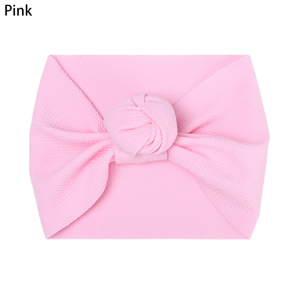 D-pink Одноцветная повязка на голову для девочек, новая чалма, Скрученная нейлоновая эластичная лента для волос, аксессуары для волос, повязки на голову для маленьких девочек, детская повязка на голову - Цвет: D-pink