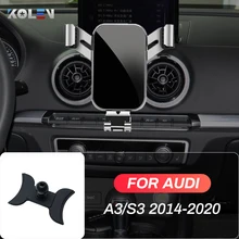 Car Mobile Phone Holder For Audi A3 S3 2014 2015 2016 2017 - 2020 GPS Gravity Stand Special Mount Navigation Bracket Accessories
