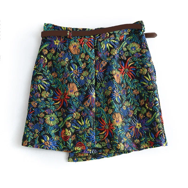 Женская Асимметричная юбка с высокой талией элегантная винтажная мини-юбка