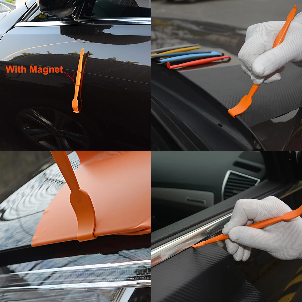 

FOSHIO carbon fiber vinyl wrap car tools kit window tint EU/US heat gun hot air gun wrapping squeegee scraper auto accessories