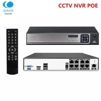 8mp cctv security poe nvr 48v h 265 face detection 4ch 8ch 4k surveillance network video recorder with remove control