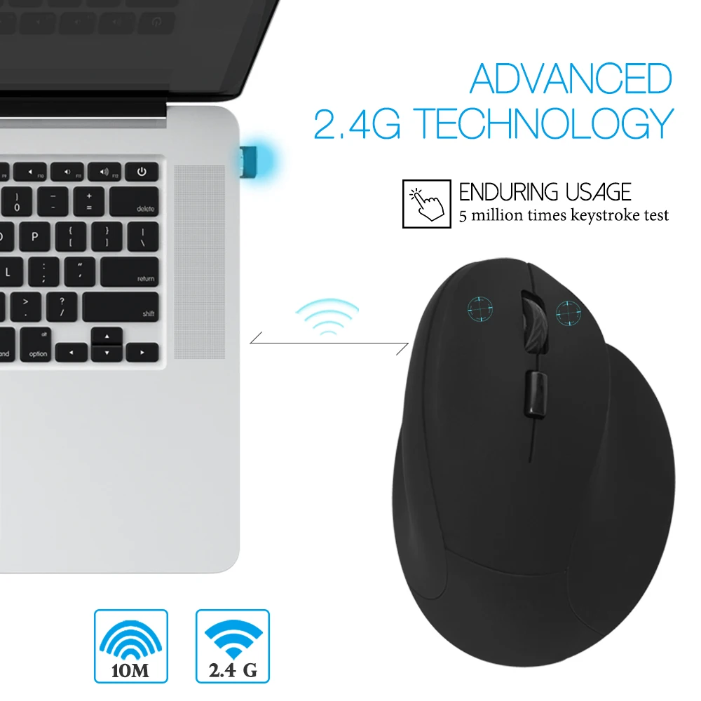 CHYI 2.4G Wireless Mouse Rechargeable Adjustable DPI Vertical Mause Ergonomic Optical Mice For PC Laptop Computer Gamer | Компьютеры и