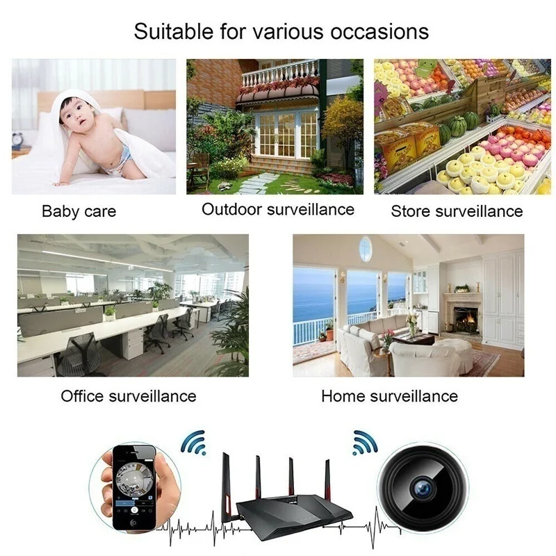 Мини-камера Wi-Fi A9 для домашней безопасности HD 1080P микро видеокамера