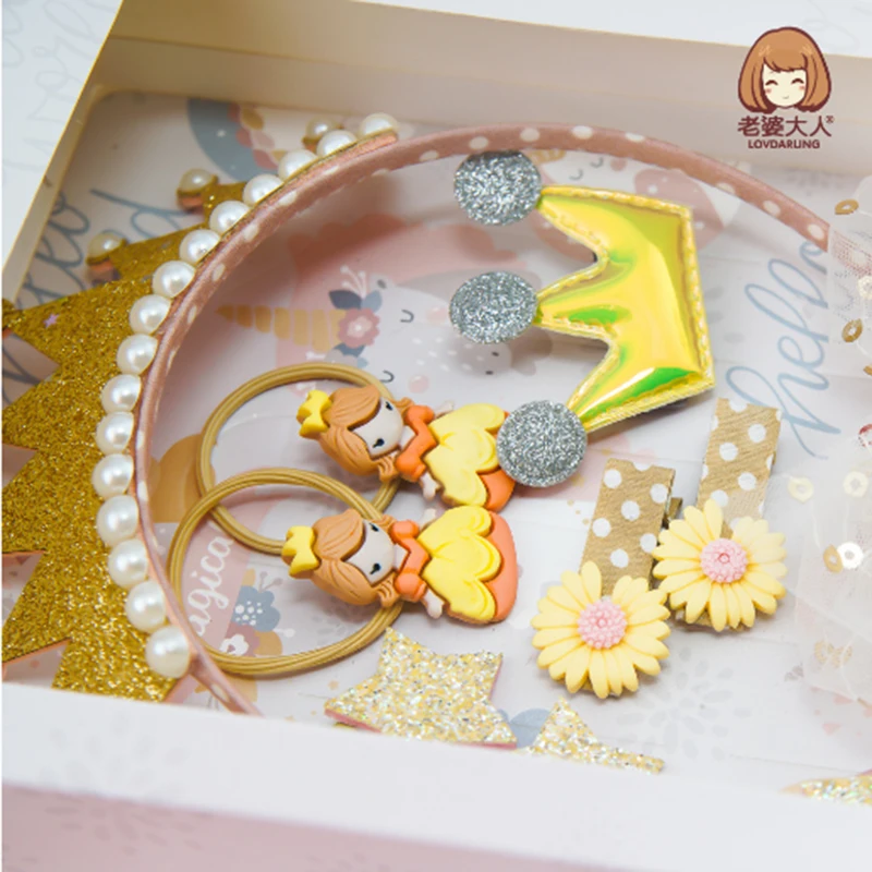 

Princess toy Lovely little princess hair ornament crown dressing birthday gift girl hair make up toy suit headband jewelry toy