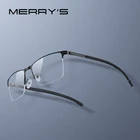 MERRYS, дизайнерские мужские очки из чистого титана , оправа, квадратная, для близорукости, оптическая оправа для очков по рецепту, противоскользящие, силиконовые очки S2258