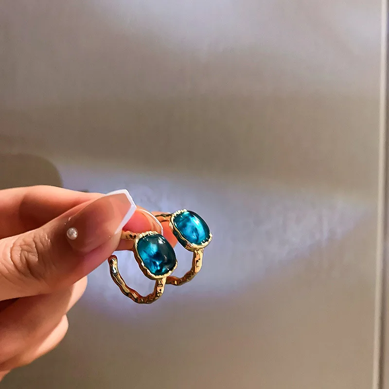 Модные французские винтажные простые серьги с опалом женские офисные