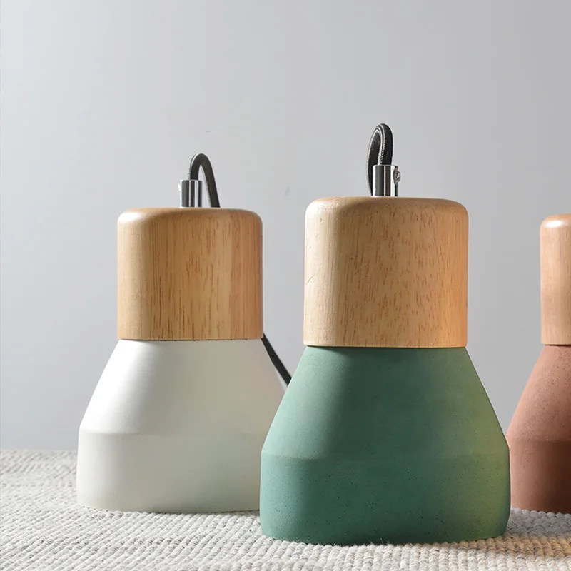 

Modern Concrete Pendant Light Kitchen Ceiling Lamp Bar Bedroom Home Decoration Indoor Lighting 4 Colors E27 Holder