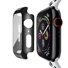 Для Apple Watch 44 мм 42 мм чехол со встроенным закаленным стеклом протектор экрана полное покрытие жесткий iWatch чехол для серии 4