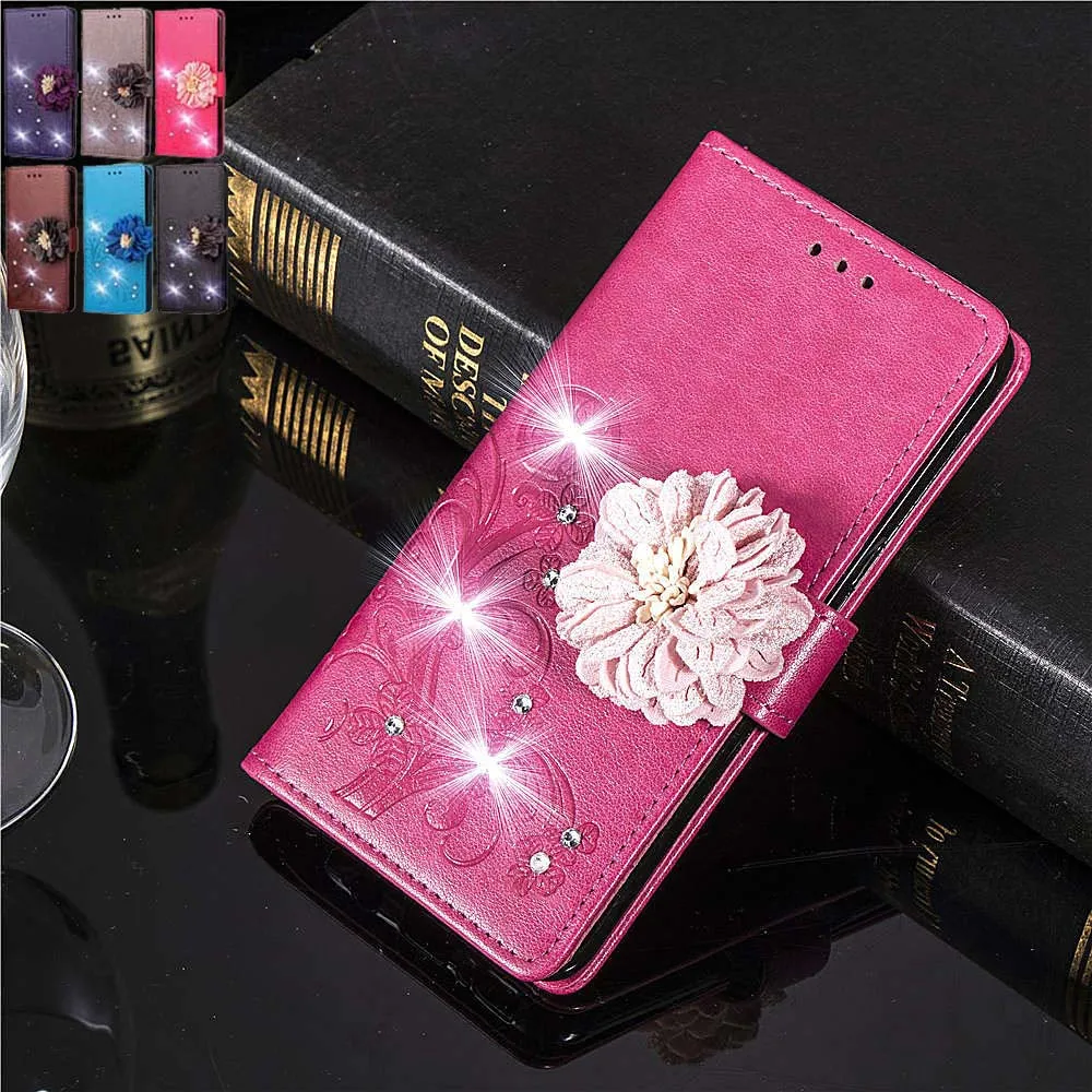 Sunjolly чехол из искусственной кожи со стразами подставка бумажник для телефона Lenovo