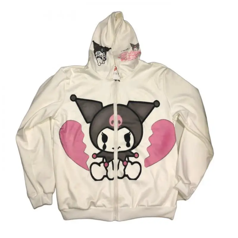 

Оригинальная Толстовка Kuromi с изображением грустного куроми, граффити с распылителем сердцебиения, размер S-L, Sanrio Kawaii, аниме, искусственный п...