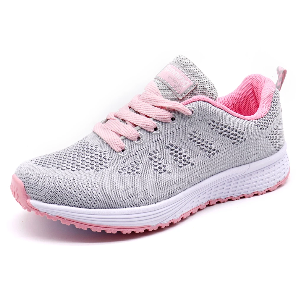 A08 Grey Pink STQ; коллекция года; осенние кроссовки; женская обувь на плоской подошве; женские повседневные кроссовки из дышащего сетчатого материала на шнуровке; женская обувь; Женская прогулочная обувь; A08 - Цвет: A08 Grey Pink