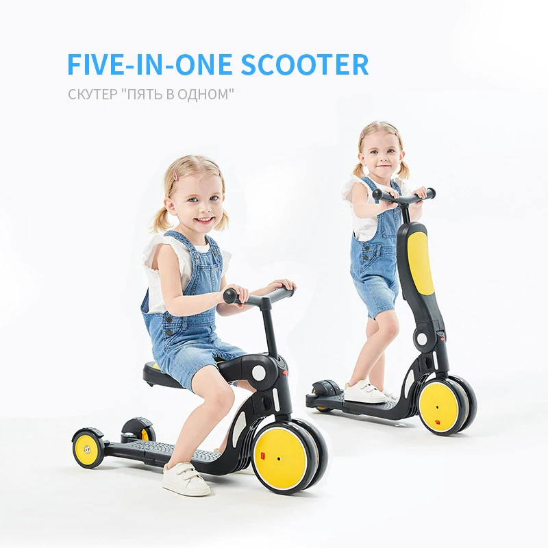 5 In 1 Baby Scooter Multi-function Balance Car Yo-yo Slide Trike People Can Sit Kids Tricycle Bike Andadera Para Bebe | Мать и ребенок