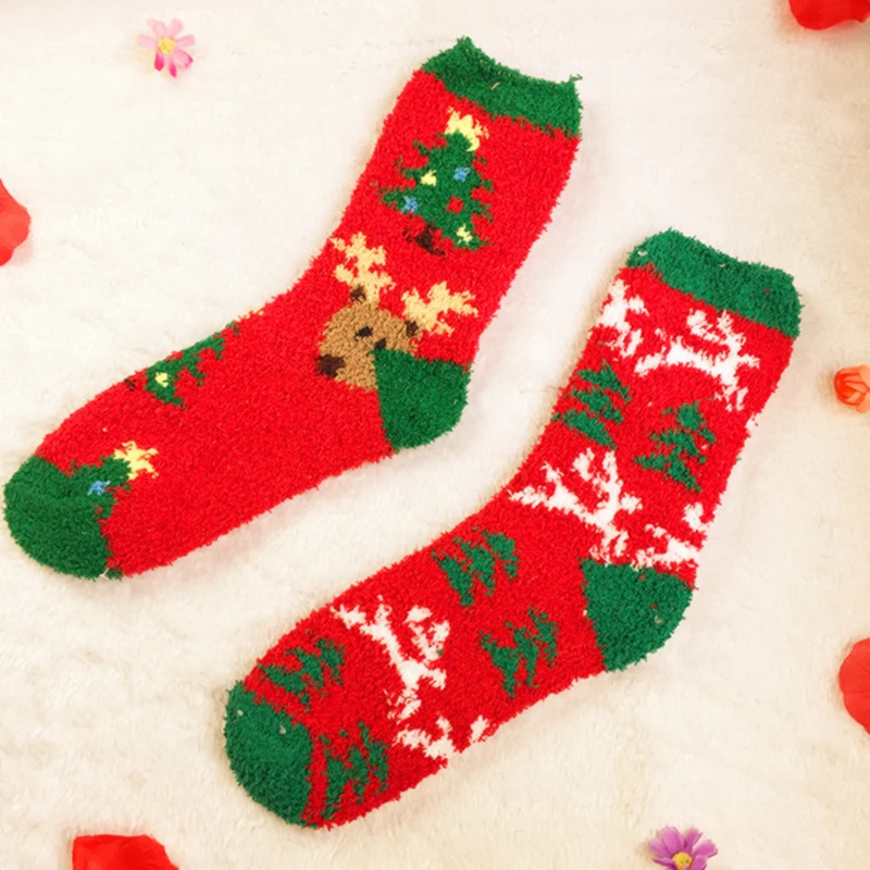 Милые рождественские носки с героями мультфильмов для женщин Мягкие удобные из