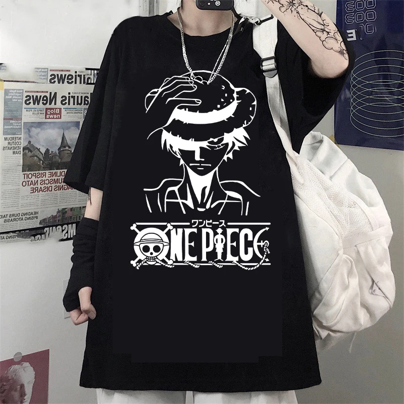 Футболка унисекс с коротким рукавом принтом Луффи | Женская одежда