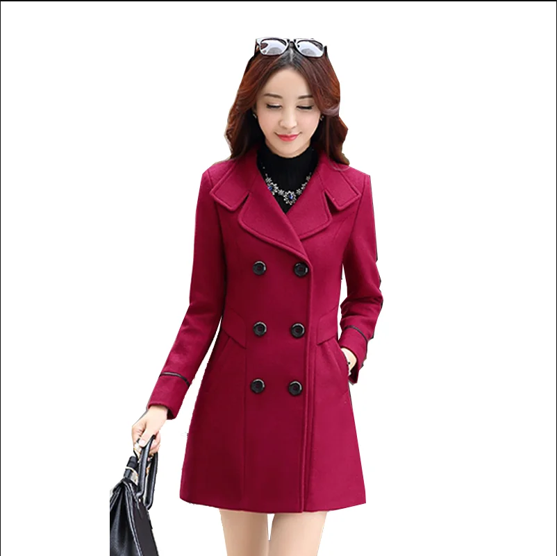 Осень зима 2020 новое модное женское Шерстяное Пальто двубортное пальто