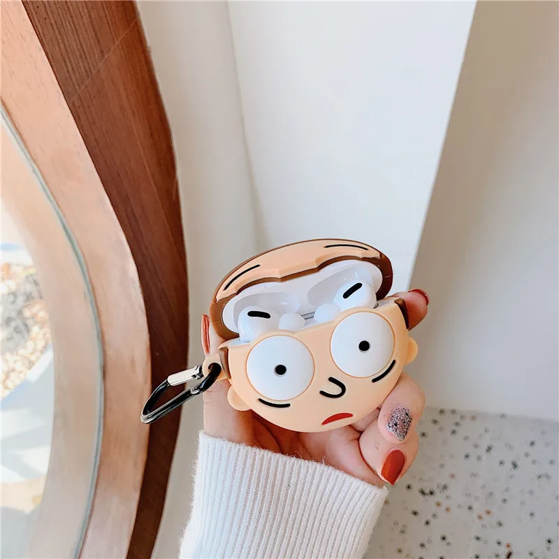 Беспроводные bluetooth-наушники с изображением Рика и Морти, милый 3D чехол для Apple AirPods, силиконовый чехол для зарядки
