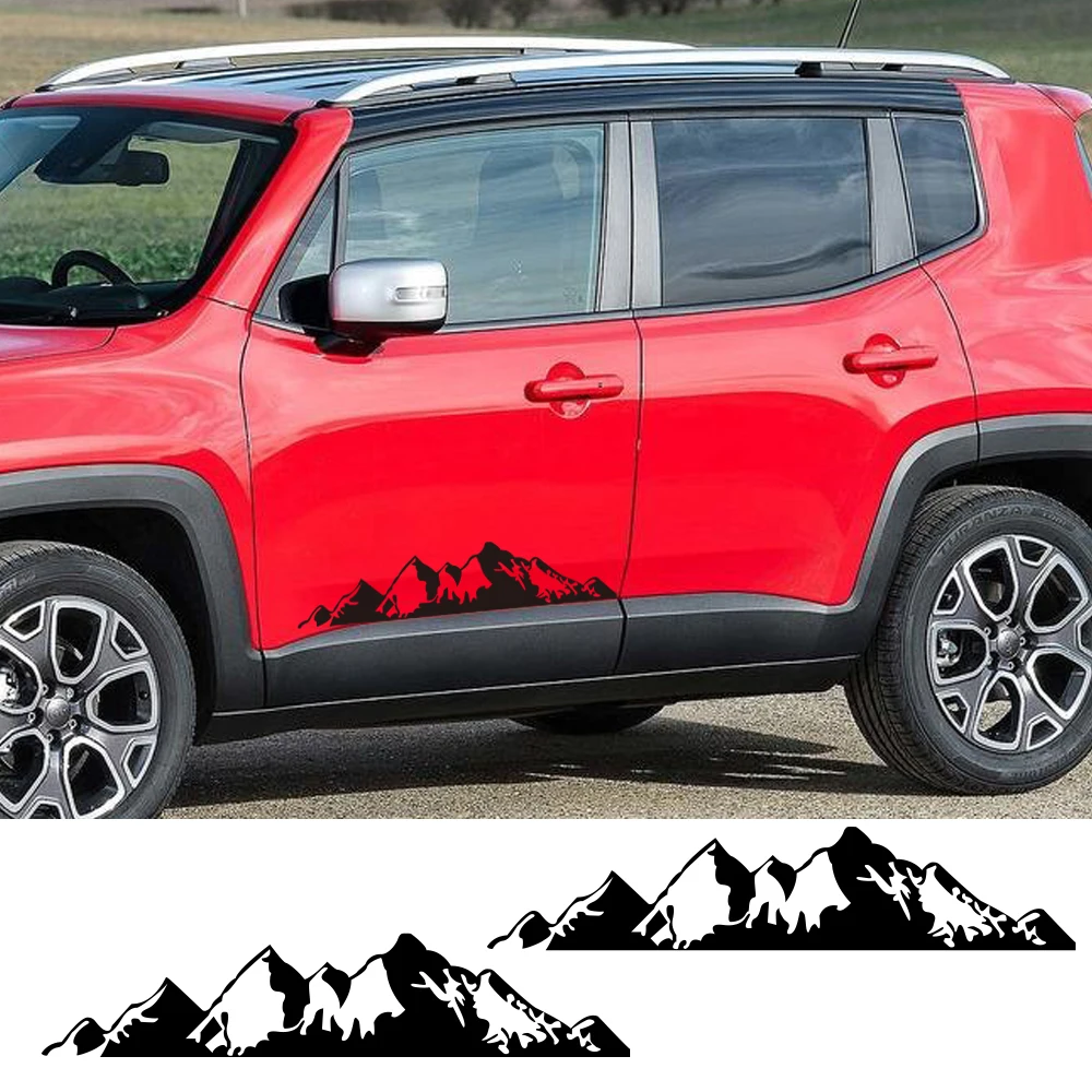 

2 шт. автомобильные наклейки для Jeep Renegade Liberty Patriot Wrangler JK Grand Cherokee Rubicon Compass виниловые горные наклейки аксессуары