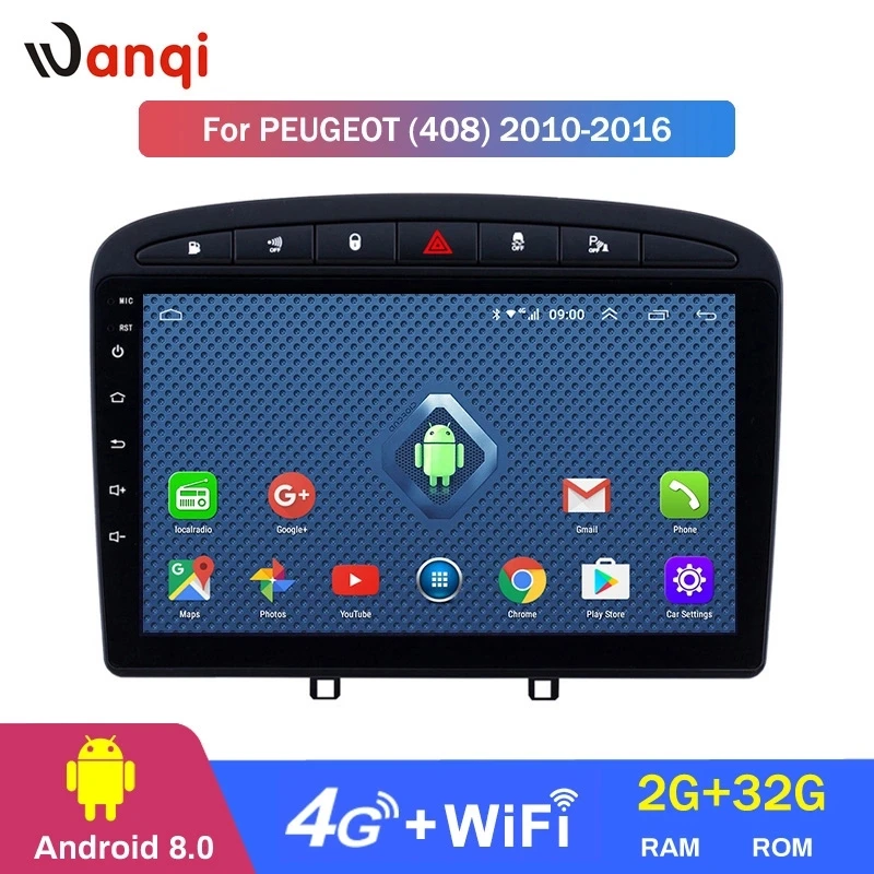 Android 10 0 9 дюймов Автомобильный мультимедийный плеер для Peugeot 308 408 2010 2016