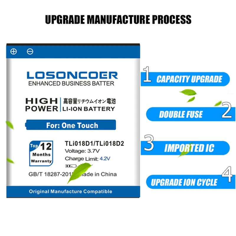 Аккумулятор LOSONCOER TLi018D1 2900 мАч аккумулятор TLi018D2 для Alcatel One Touch Pop D5 Dual 5038x OT5038X 3 5015D OT
