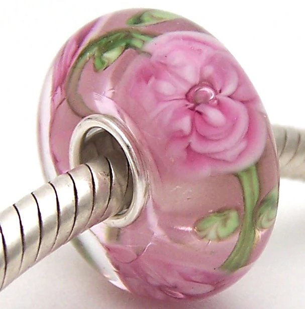 PJG2276 100% S925 Sterling Silver Beads Murano Glass beads Fit European Charms Bracelet charms diy jewelry Lampwork GlassBeads | Украшения